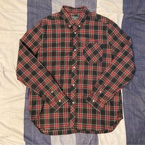 Vtg Fred Perry Mens Plaid L/S Button Up Shirt Sz 44